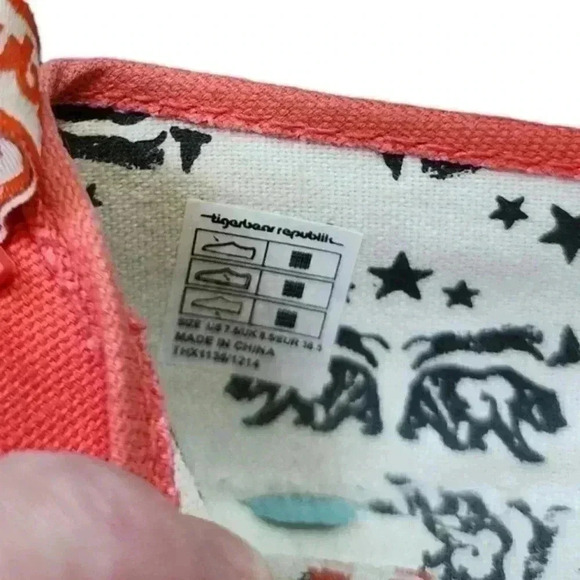 Tigerbear Republik Sneakers Slip-on Rainbow Design Red Recycled Women's size 7.5 - Picture 9 of 10